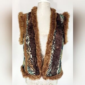 City Girl by Nancy Bolen faux fur trimmed vest